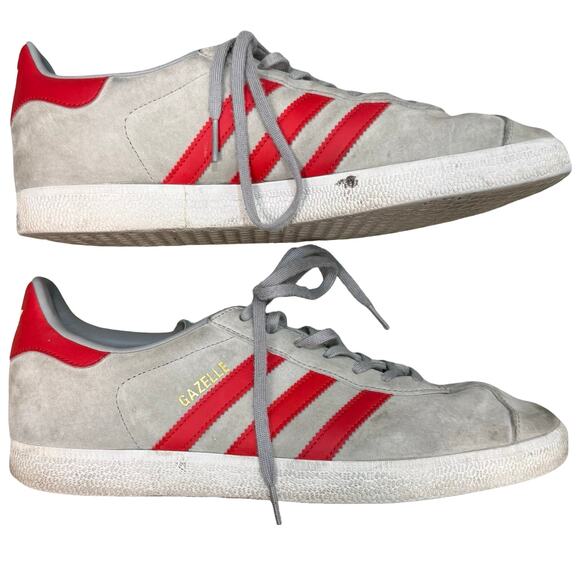adidas Other - Adidas Gazelle Gray Red Stripes Suede Sneakers BB5257 Men's size 10.5 *GOOD*